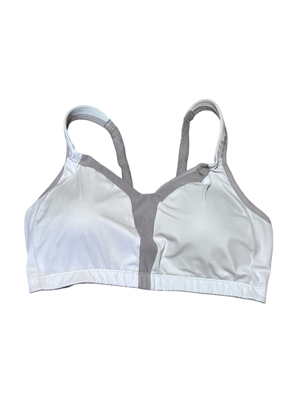 Moving Comfort White & Gray Minimalist Low-Impact Sports Bra
